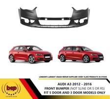 AUDI A3 2012 -2016  FRONT BUMPER NO WASHER JET NO SENSORS PRIMED 8V0807065GRU 