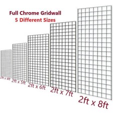 Grid Wall Panel Chrome Mesh Display Board for Retail Shop Fittings – 5 Sizes
