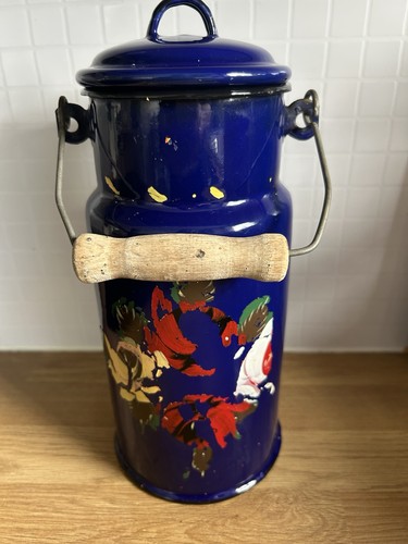 Vintage blue enamel barge - vintage,