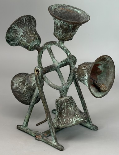 Antique cast iron hand crank - iron,