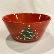 Waechtersbach Red Christmas Tree Serving Bowl 9" Diameter 4" Tall