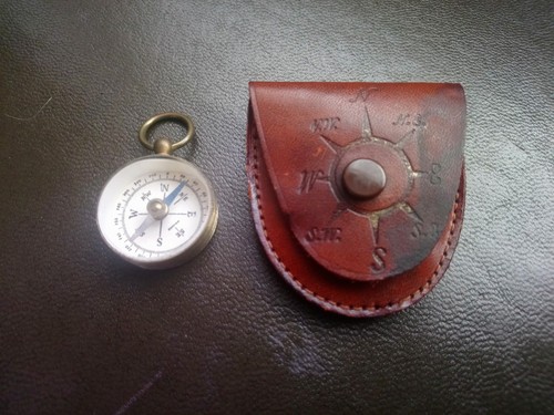Vintage antique brass pocket - brass,