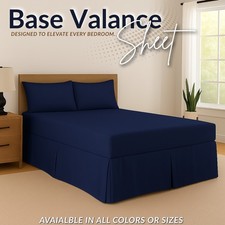 Base Valance Sheets Polycotton Plain Box Pleated Platform Bed Sheets in All Size
