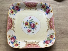 Antique Soho Pottery Ambassador Ware Floral Sandwich Bone China Plate X2 Side