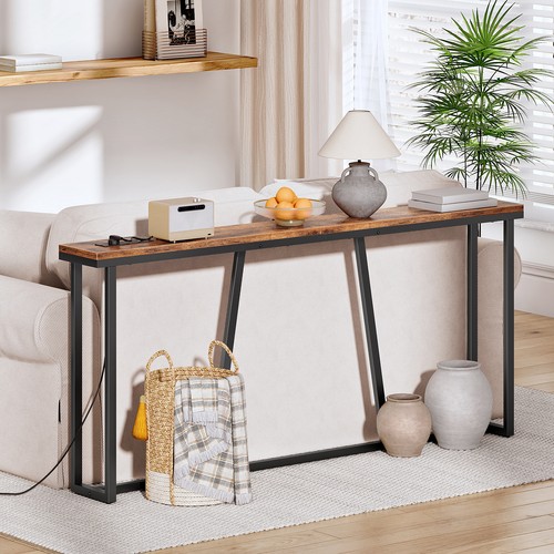 Console table behind sofa - console,