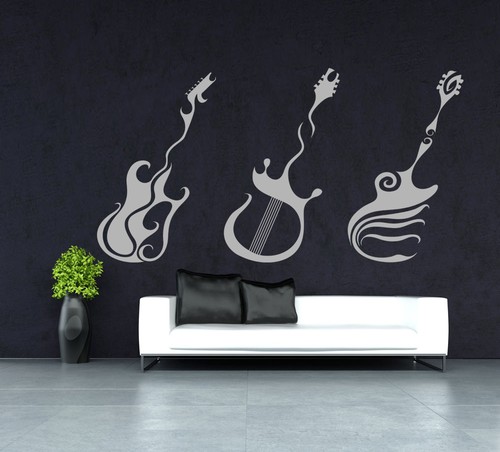 Guitar music vinyl wall - music,