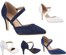 NEW MID LOW KITTEN HEEL SATIN