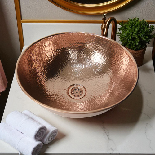 Oxidized copper vessel sink - oxidized,
