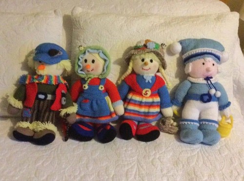 Hand knitted scarecrow soft - hand,