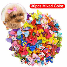30pcs Dog Hair Bows Rubber Band Pet Cat Dog Puppy Headdress Grooming Accessories
