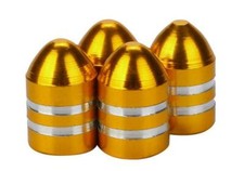 Metallic GOLD Metal Steel Dust Valve Wheel Tyre Caps (DC6) fits Classic (B)