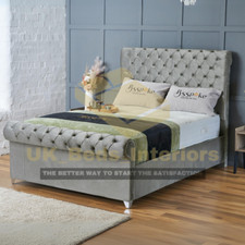 Sleigh Scroll Bed Frame Plush