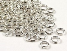 100 Silver Plated 1mm  Thick Metal Strong Jump Rings - 5mm, 6mm, 7mm, 8mm, 10mm