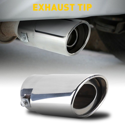 Silver car exhaust pipe tip - silver,