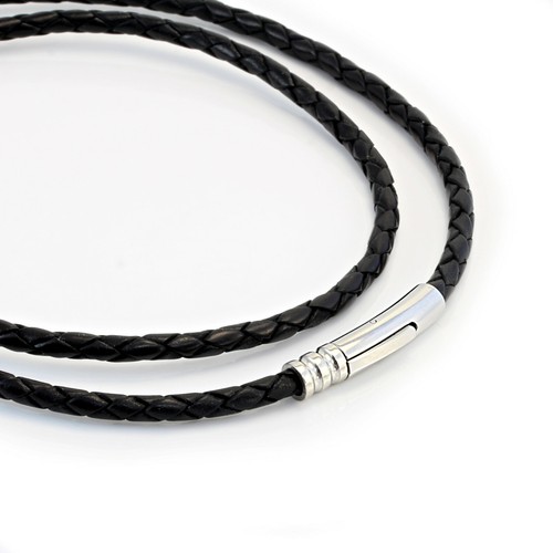 Mens leather necklace with - mens,