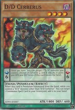 YU-GI-OH CARD: D/D CERBERUS - SDPD-EN007 1ST EDITION