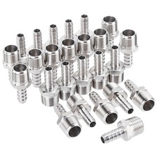 Male Threaded 304 Stainless Steel Barb Hose Pipe Fitting Tail Connector Adaptor