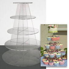 Cupcake Stand 5 TIER ROUND - Clear Acrylic Display Tower for Wedding & Party UK