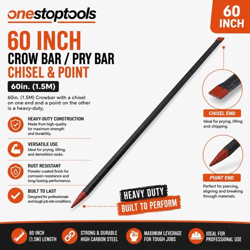 Wrecking crow bar 1520mm - crow,