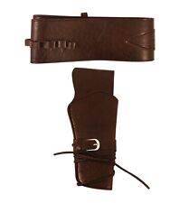 Brown Cowboy Gun Holster Costume Accessory Fancy Dress Up Belt Wild West