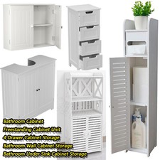 White Under Sink Basin Cabinet Cupboard Bathroom Furniture Storage Unit