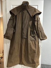 Vintage Driza Bone Oilskin Australian Long Riding Coat Brown Size 5 80’s-90’s