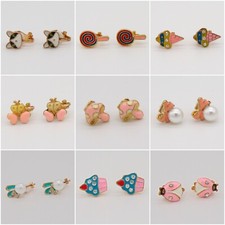 1 Pair Fake Non Piercing Clip On Earrings for Kids Childrens Teen Girls
