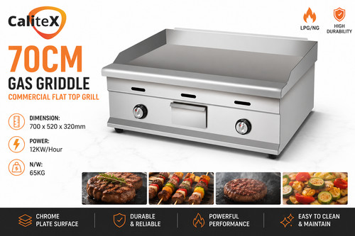Commercial 70cm gas - gas, griddle