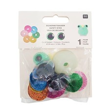 Rico 30mm Safety Eyes with 6 Glitter Fabric back options Amigurumi Toys Craft