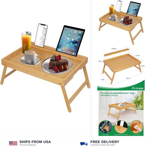 Bamboo bed tray folding - bamboo, legs