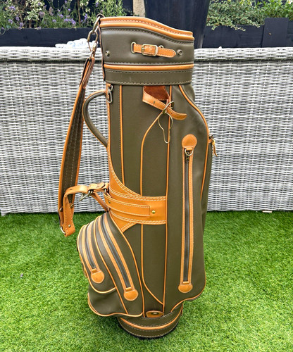 Vintage leather carry golf bag - vintage,