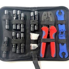 Solar Crimp Tool 10 Pair Connector Spanner PV Crimper Wire Stripper Crimping Kit