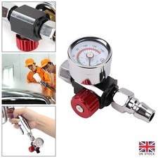 1/4" Air Regulator Valve Tools Nozzle Tail New Gauge Mini For Spray-Gun Pressure