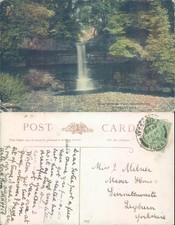 Bow Bridge Fall Wensleydale Bainbridge JW Ruddock 1905 postmark Landscapes