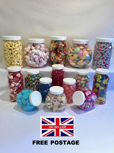 Plastic sweet jars mixed - 15,