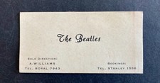 THE BEATLES Original Business Card 1960 First Manager and STAR CLUB sticker RARE