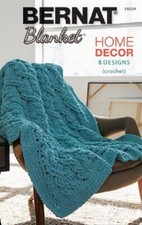 Crochet Pattern Book BLANKETS & HOME DECOR ~ 8 Designs, Afghans, Pillow, Stool +