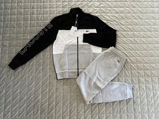 Lacoste Men’s Colour Block Matching Tracksuit Set Size S Black White Grey BNWT