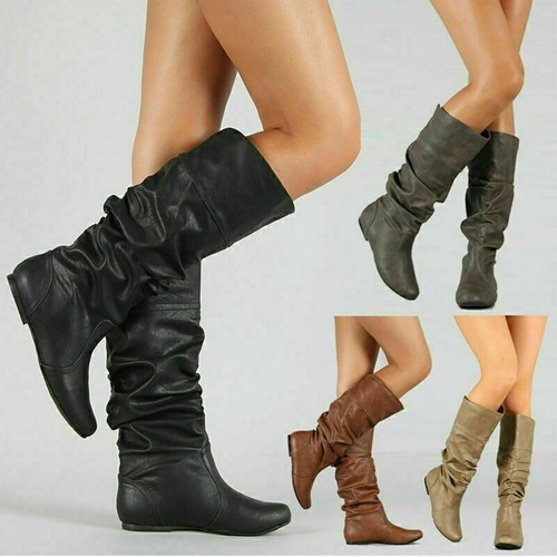 Ladies mid calf boots slouch - calf,