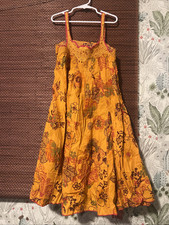 Catimini Girls  Floral Dress Size 10 31.5  Inch Long