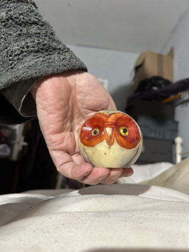 Potttery owl figurine - owl,