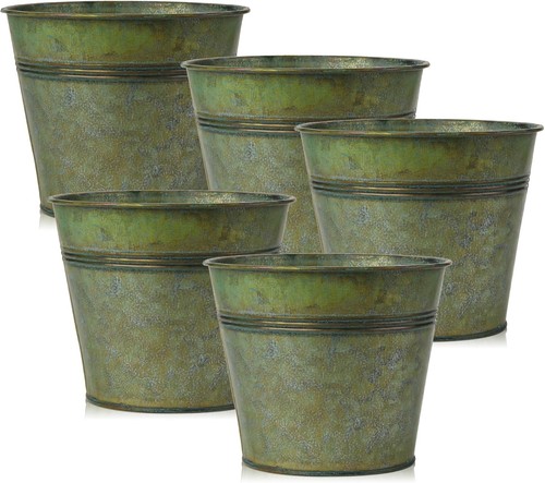 5pcs galvanized buckets - galvanized,