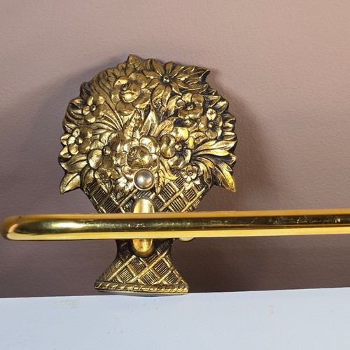 Vintage brass towel bar with - brass,