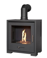 BIO ETHANOL FUEL STOVE CHARCOAL BLACK  STOVE SOLO 3 with PIPE No chimney needed
