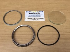 SMITHS CHRONOMETRIC SPEEDO TACHO REPLACEMENT STAINLESS STEEL RIM BEZEL LENS KIT 