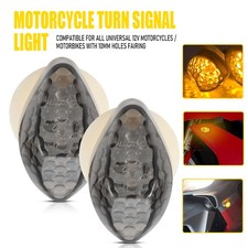 2x Flush Mount Motorcycle Turn Signal Indicator Light Amber Blinker For Suzuki