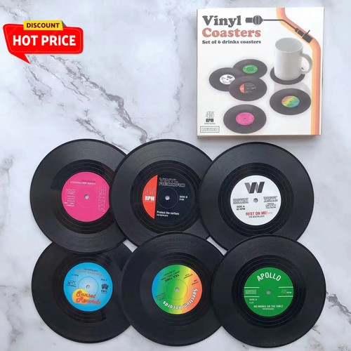 12pc retro vinyl record - vinyl,