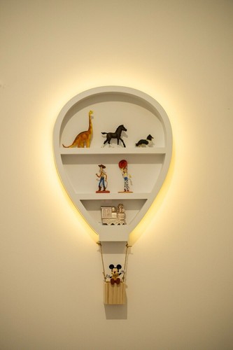 Wooden balloon led shelf light - shelf,