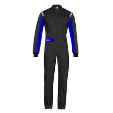 Sparco One Race Suit Overalls MENS SIZE XL BLACK/BLUE Karting Mechanic Pitcrew