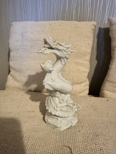 Vintage white porcelain dragon - vintage,
